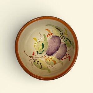 VTG Handmade Ceramic Bowl with Food Design